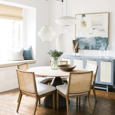 Noah White Triple Pear Bubble Silk Pendant Light