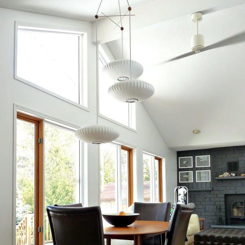 Noah White Triple Pear Bubble Silk Pendant Light