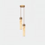 Odalys Luxurious Cylindrical Alabaster Brass Pendant Light