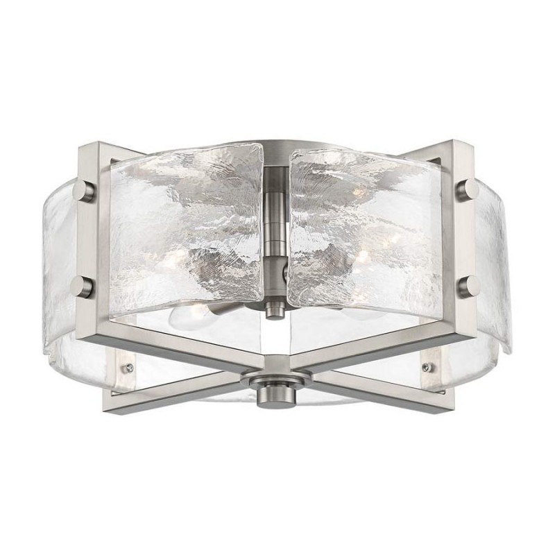 Piper Farmhouse Drum Glass Ceiling Light