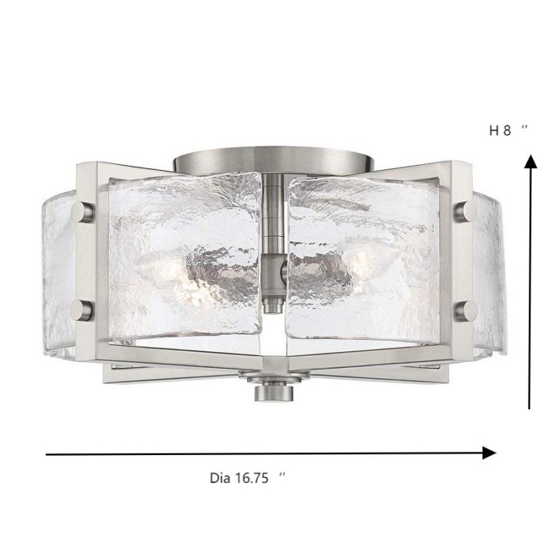 Piper Farmhouse Drum Glass Ceiling Light