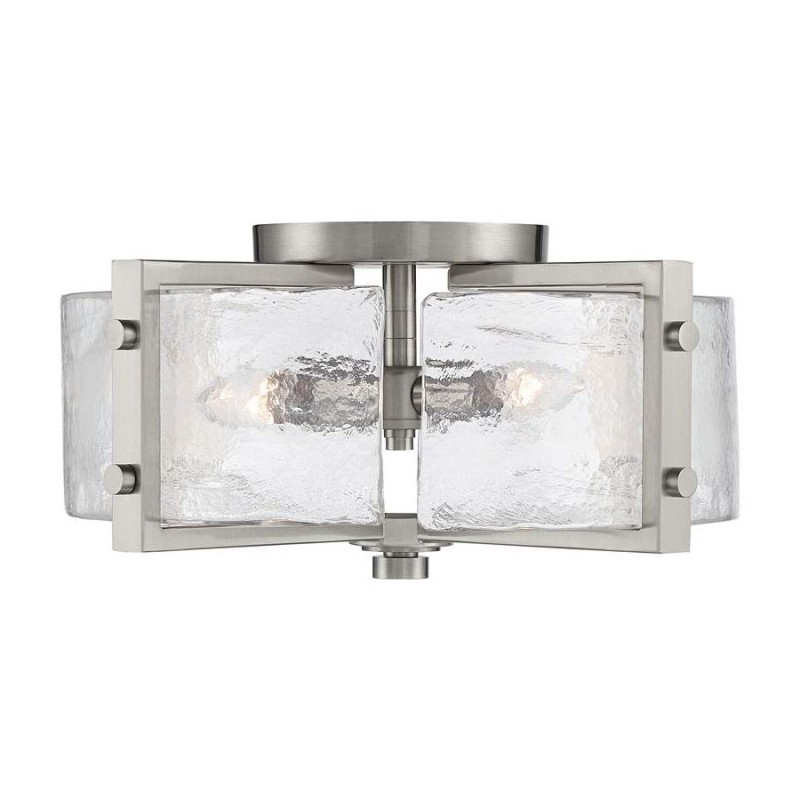 Piper Farmhouse Drum Glass Ceiling Light