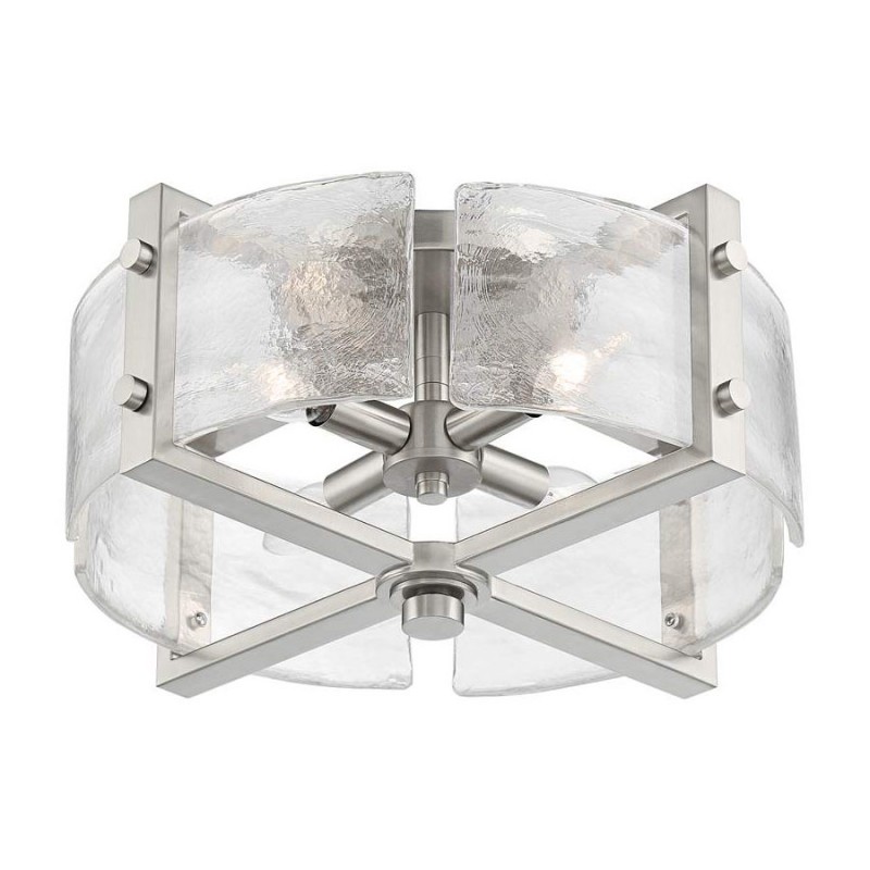 Piper Farmhouse Drum Glass Ceiling Light