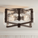 Piper Farmhouse Drum Glass Ceiling Light