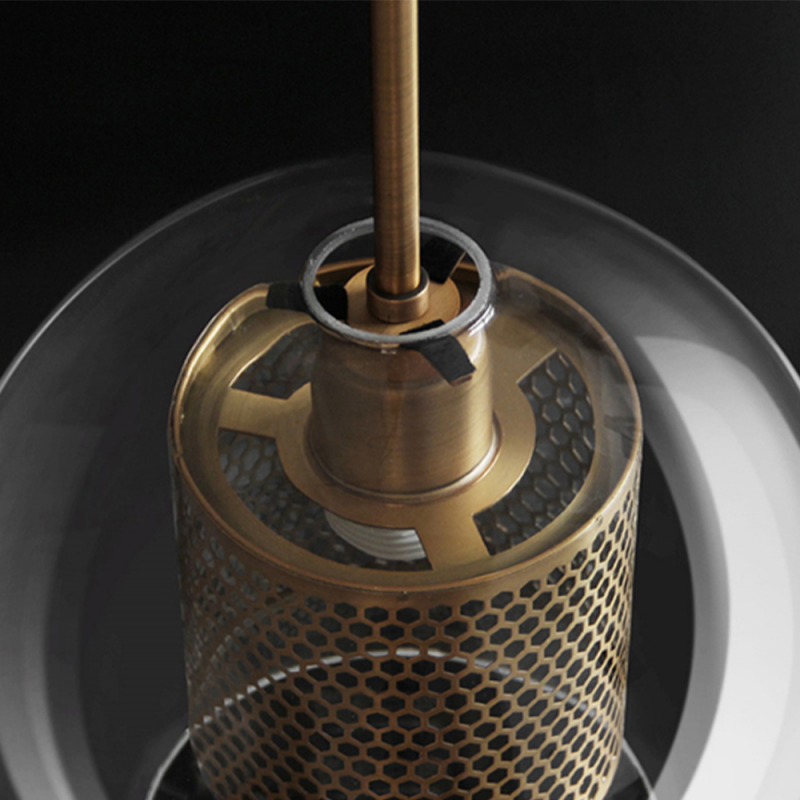 Linc Contemporary Globe Clear Glass Metal Pendant Light