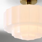 Ellis Retro Milk White Glass Ceiling Light