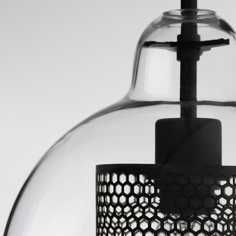 Linc Contemporary Globe Clear Glass Metal Pendant Light