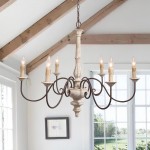 Wrylor Farmhouse 7 Light Steel Rectangle Chandelier