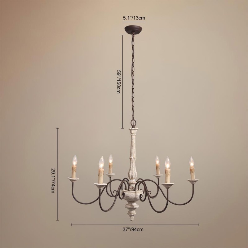 Scout Farmhouse Wood Anchor Candle Chandelier