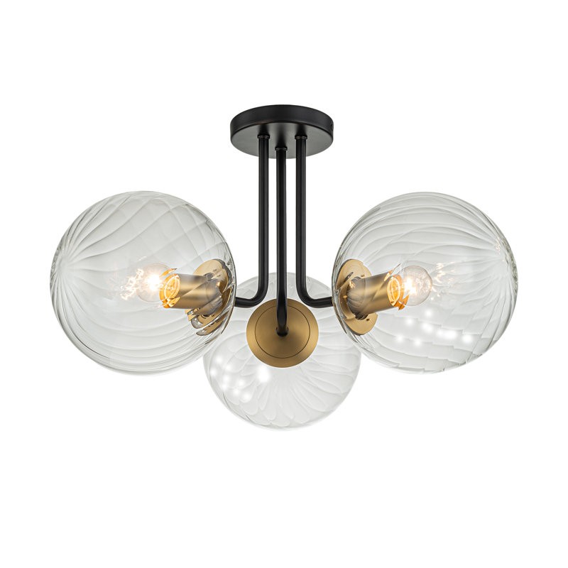Ivey Water Ripple Glass Globe Ceiling Light