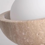 Flynn Wabi-sabi Bowl Shape Travertine Ceiling Light