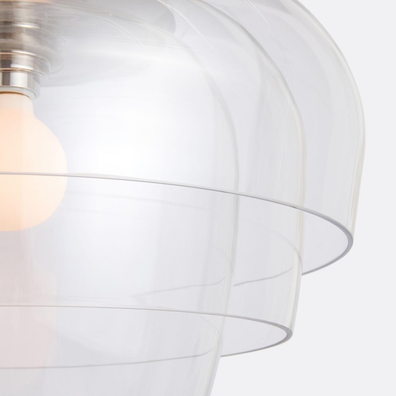 Xena Scandinavian Layered Clear Glass Pendant Light