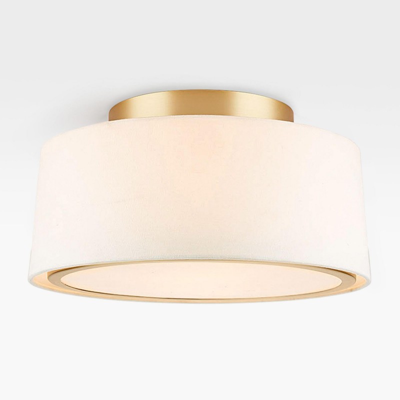 Zuri Farmhouse Drum Linen Ceiling Light