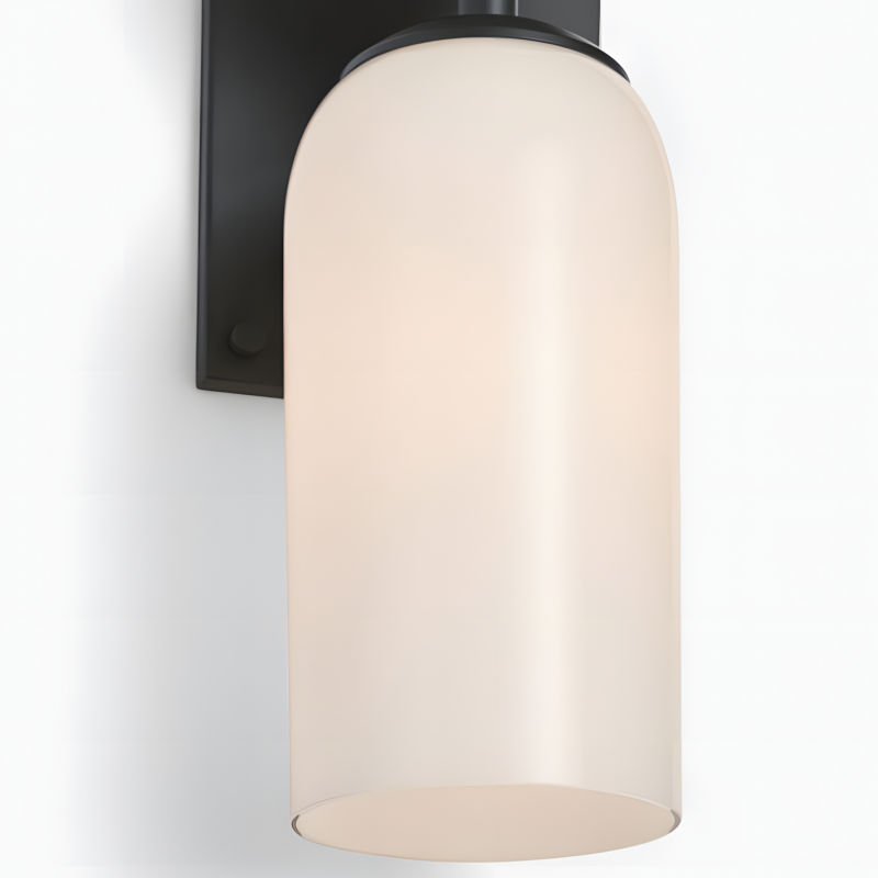 Iliana Rustic White Glass Double Tube Wall Sconce
