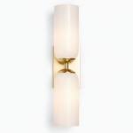 Iliana Rustic White Glass Double Tube Wall Sconce