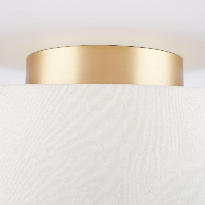Zuri Farmhouse Drum Linen Ceiling Light