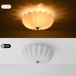 Dakota Modern Flower Shape Milk Glass Ceiling Light