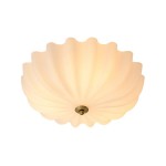Dakota Modern Flower Shape Milk Glass Ceiling Light