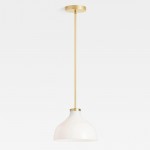 Rylan Rustic Metal Milk Glass Pendant Light