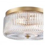 Pax Farmhouse Ribbed Glass Round Flush Mount Ceiling Light