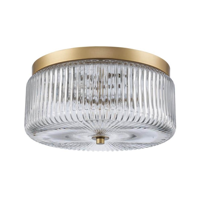 Pax Farmhouse Ribbed Glass Round Flush Mount Ceiling Light