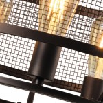 Iker Industrial Black 5-Light Metal Drum Chandelier