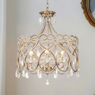 Neve Luxury French Antique Crystal Drum Chandelier