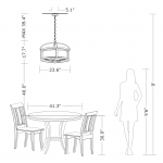 Aelric Farmhouse 5-Light Metal Frame Drum Chandelier