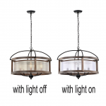 Aelric Farmhouse 5-Light Metal Frame Drum Chandelier