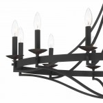 Adele Farmhouse Black Metal Wagon Wheel Chandelier