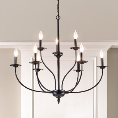 Caelestis Farmhouse 9 Light Metal Chandelier