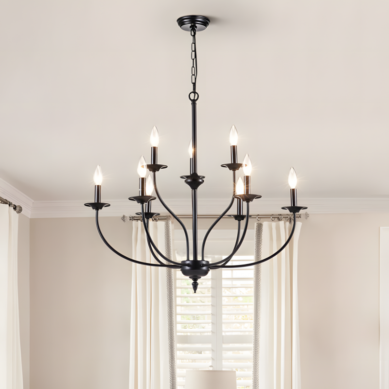 Caelestis Farmhouse 9 Light Metal Chandelier