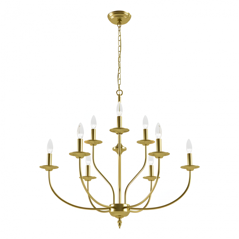 Caelestis Farmhouse 9 Light Metal Chandelier