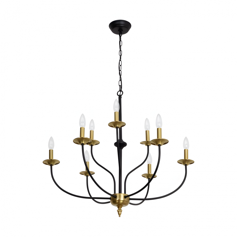 Caelestis Farmhouse 9 Light Metal Chandelier