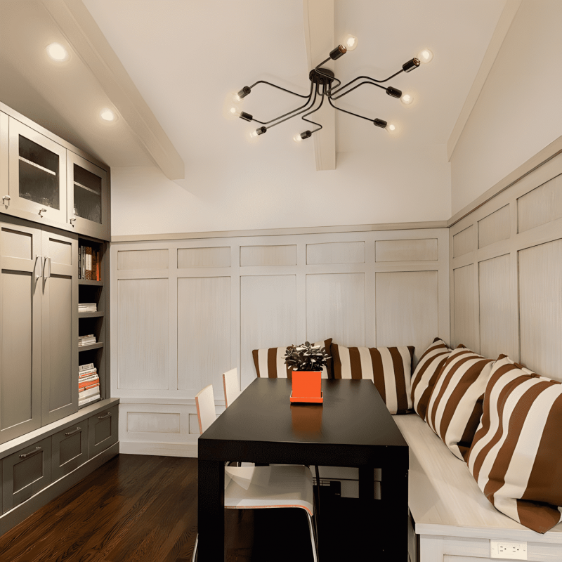 Phaedros Industrial Black Semi Flush Mount Ceiling Light