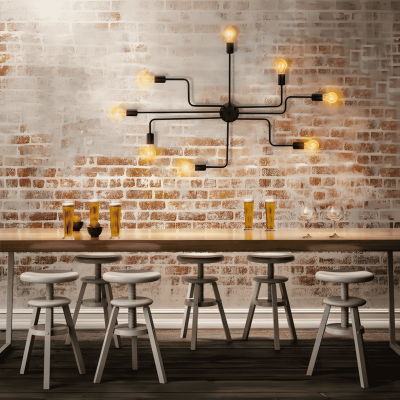 Phaedros Industrial Black Semi Flush Mount Ceiling Light