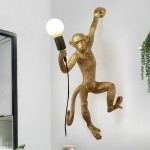 Ioneus Creative Gold Resin Monkey Sconce