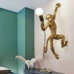 Ioneus Creative Gold Resin Monkey Sconce