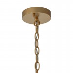 Coriander Farmhouse Water Ripple Glass Drum Chandelier
