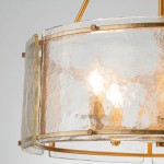 Coriander Farmhouse Water Ripple Glass Drum Chandelier