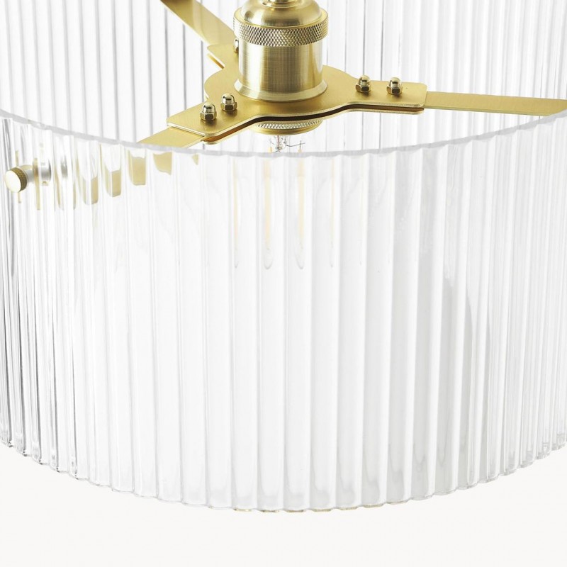 Erisen Farmhouse Ribbed Glass Pendant Light