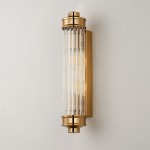 Raelin Retro Cylindrical Ribbed Glass Sconce
