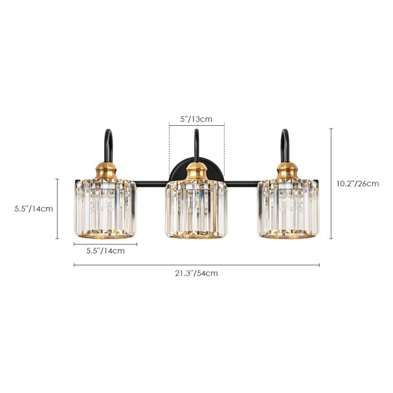 Naeris Modern Square Crystal Wall Sconce