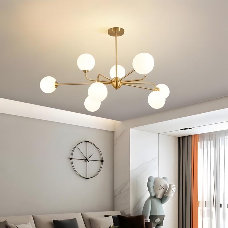 Alis Luxury White Glass Ball Chandelier