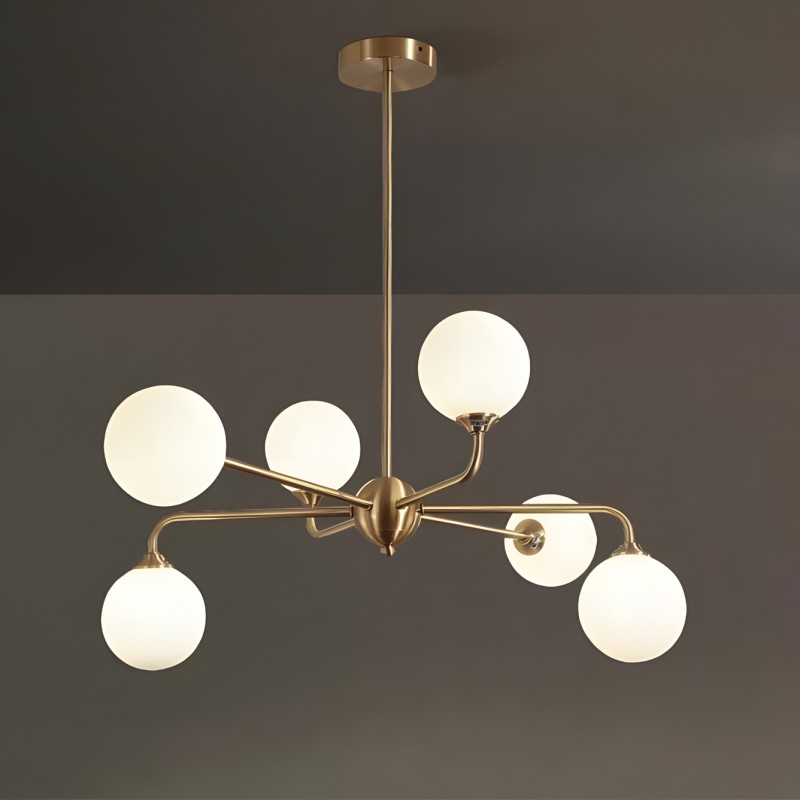 Alis Luxury White Glass Ball Chandelier