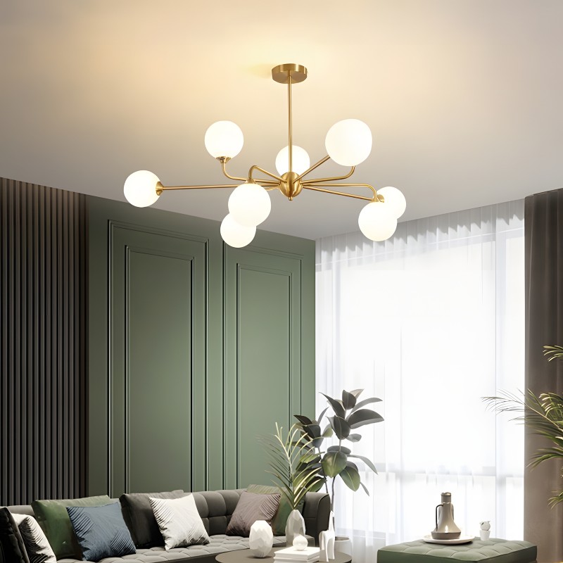 Alis Luxury White Glass Ball Chandelier
