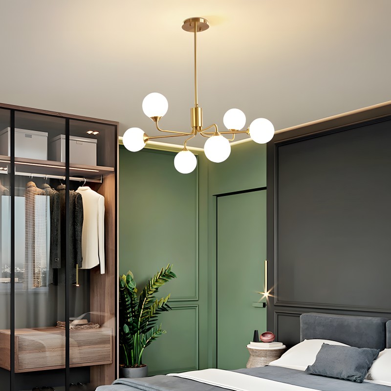 Alis Luxury White Glass Ball Chandelier