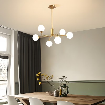 Alis Luxury White Glass Ball Chandelier