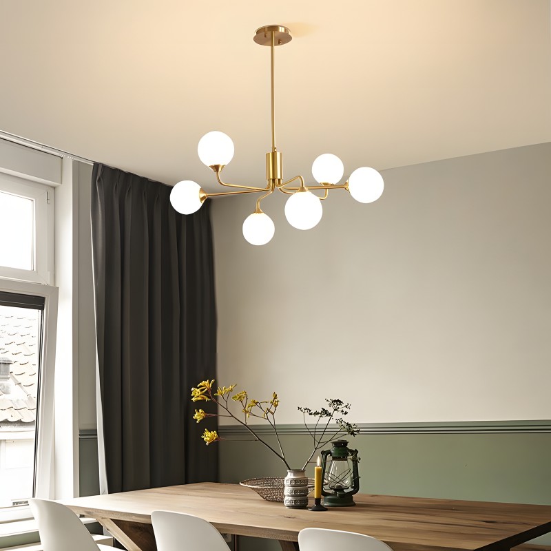 Alis Luxury White Glass Ball Chandelier