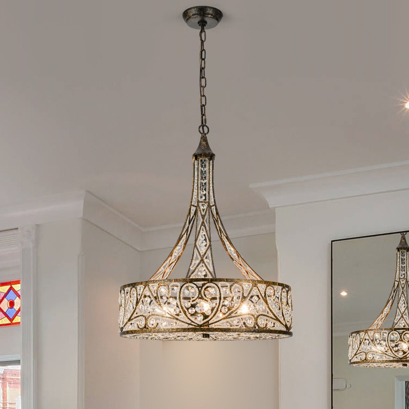 Audenor Retro Crystal Drum Chandelier